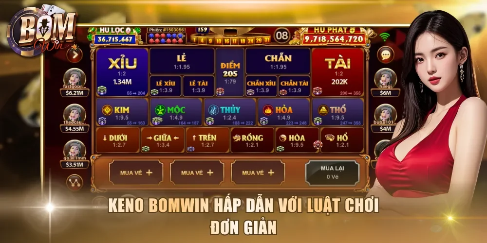 Keno Bomwin hấp dẫn với luật chơi đơn giản